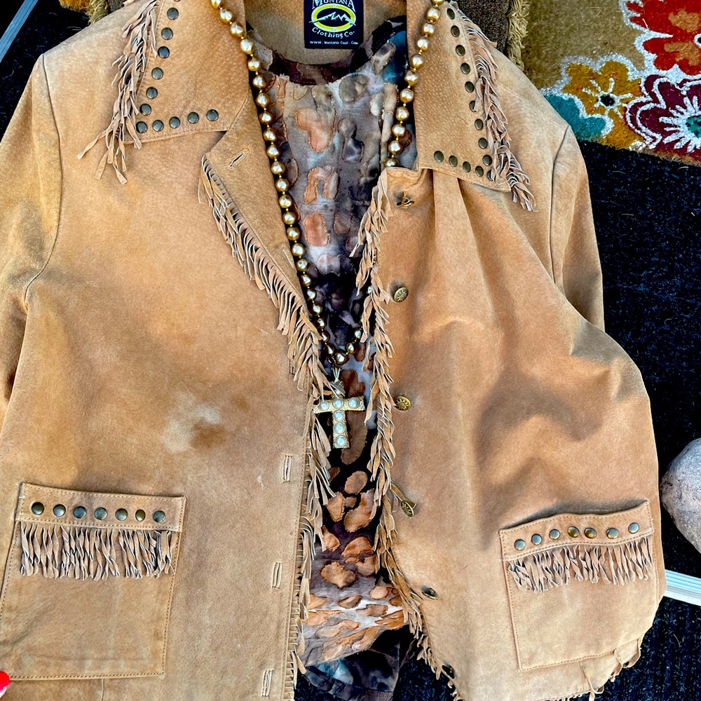 Golden Suede Fringed Jacket